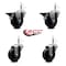 Service Caster 3.5'' Hard Rubber Wheel Swivel 7/16'' Grip Ring Stem Caster Set 2 Brakes, 4PK SCC-GR20S3514-HRS-PLB-716138-2-S-2 - alternate 2